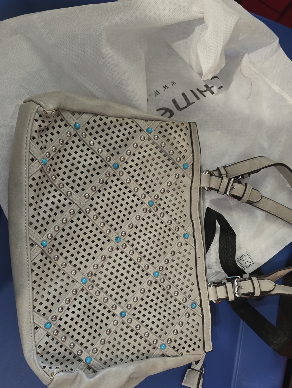 Chinese Laundry Turqouise Beades Shoulder Bag [Flaw]